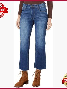 High Rise Ankle Flare Jeans, Clean Hem, Five-Pocket Style